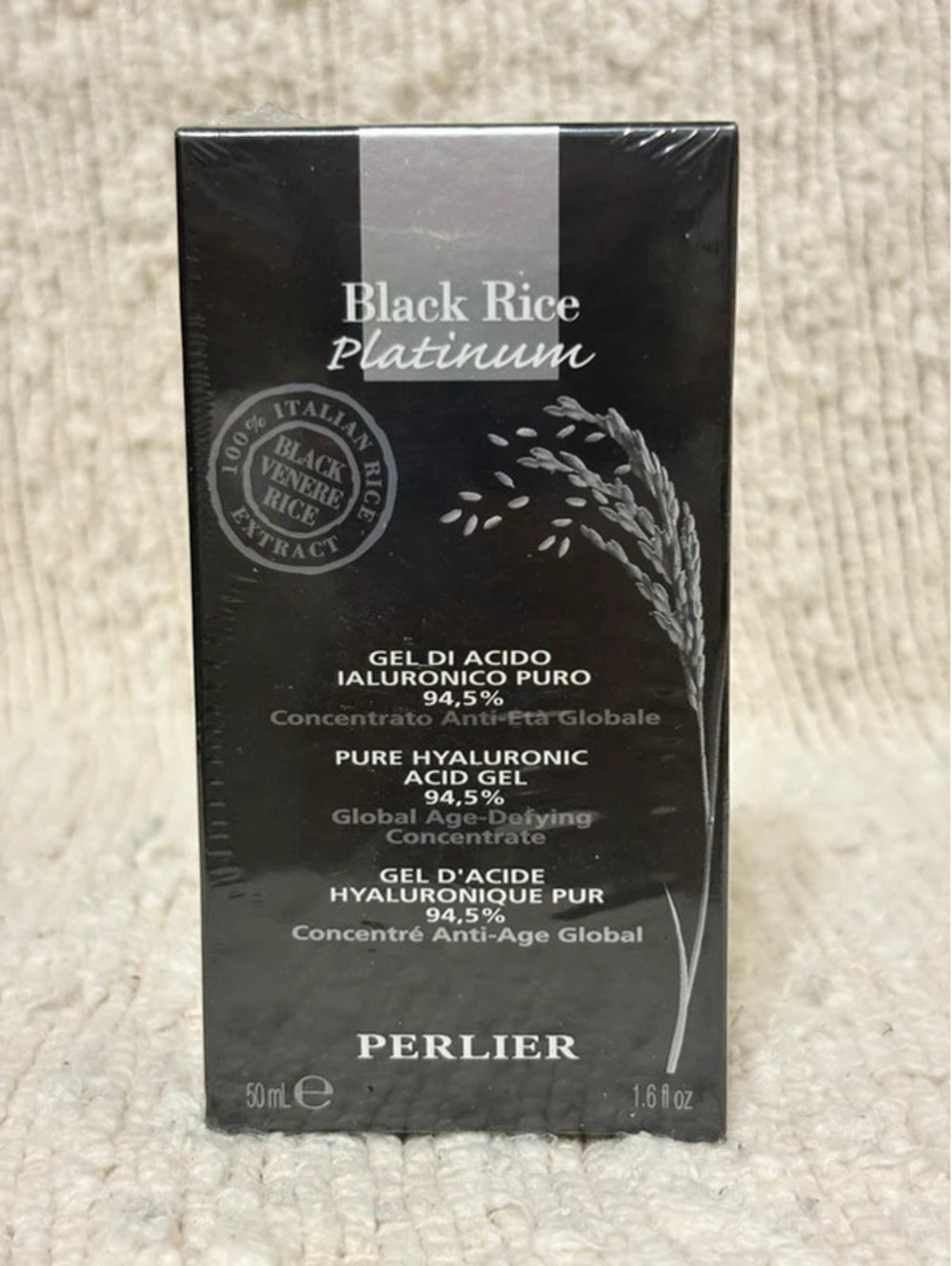 Perlier Black Rice Platinum Hyaluronic Acid Gel, Face Anti-Aging Moisturizer
